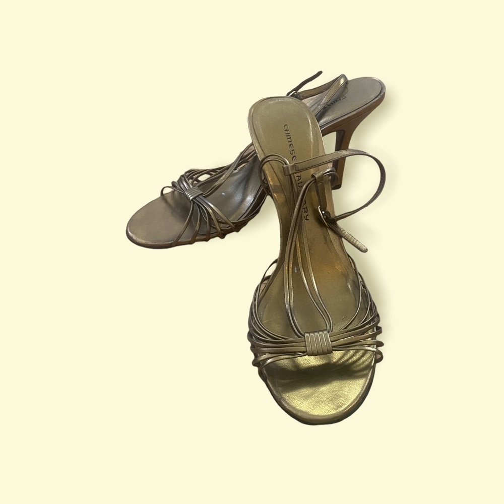 Gold Chinese Laundry heeled sandals